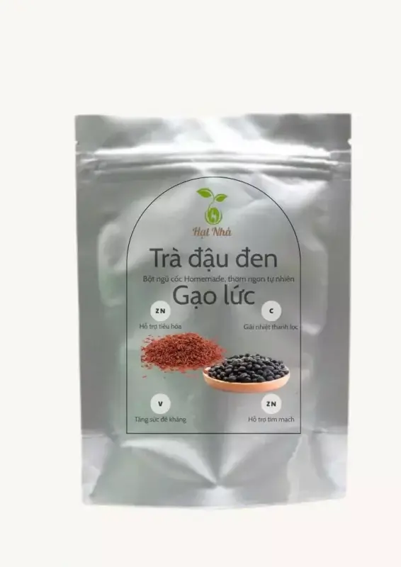 Trà đậu đen gạo lứt hạt nhà