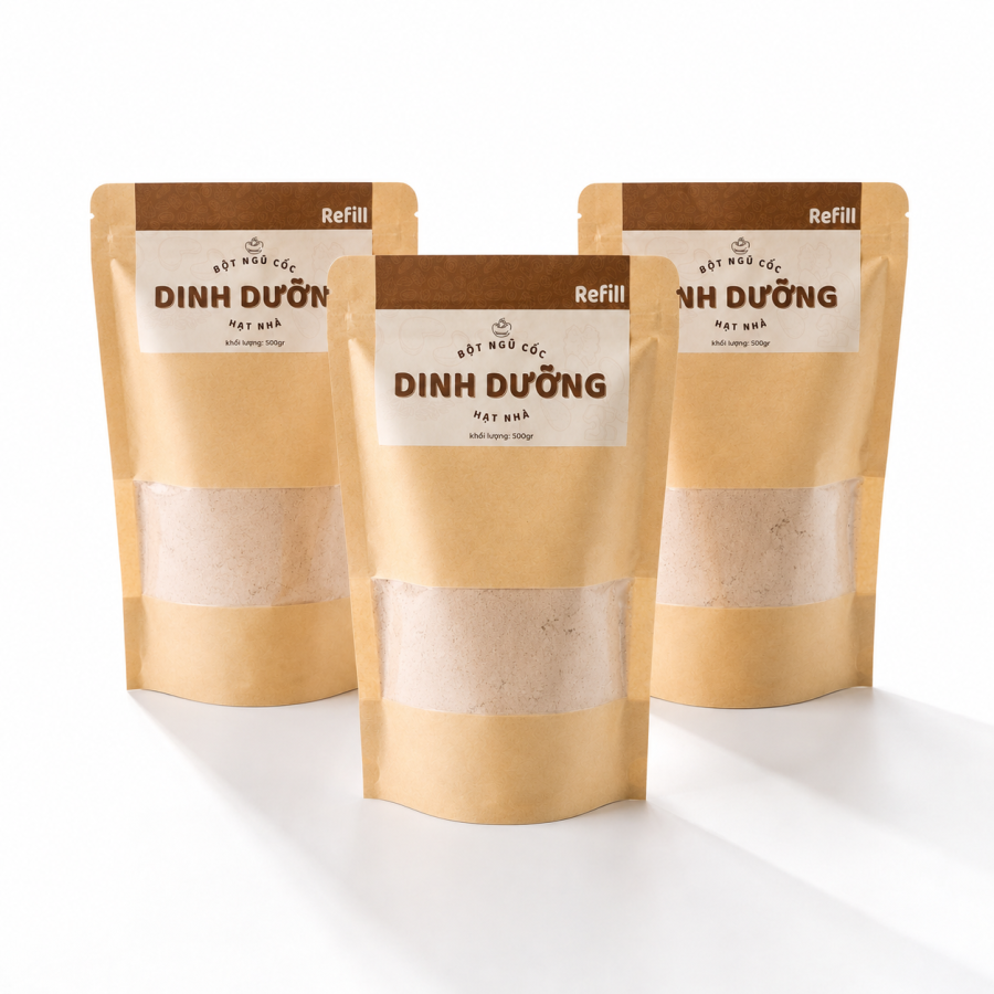 Combo 3 Túi Bột Ngũ Cốc Dinh Dưỡng Hạt Nhà 500g